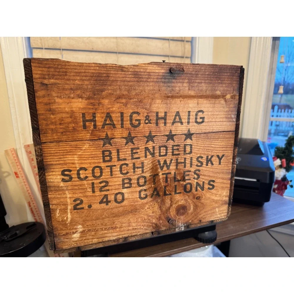 Vintage Haig &‎ Haig Blended Scotch Whisky Wooden Crate Display Decor